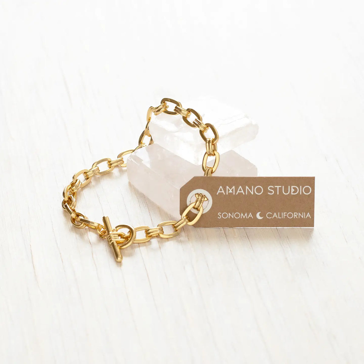 Chunky Link Chain Bracelet with Toggle Clasp