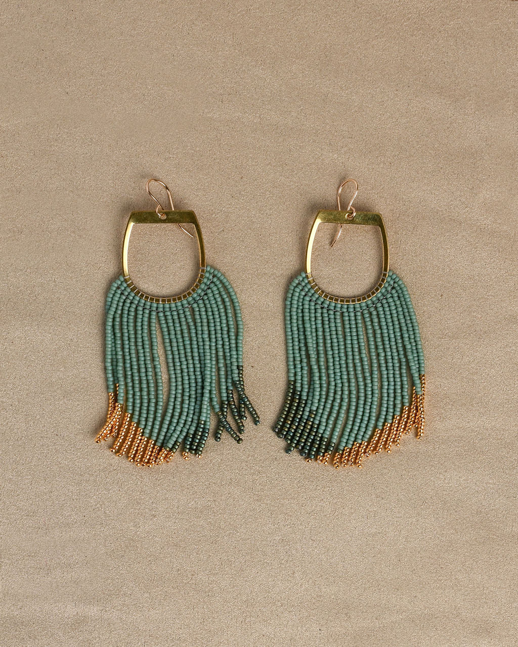 Beaded Peacock Earrings