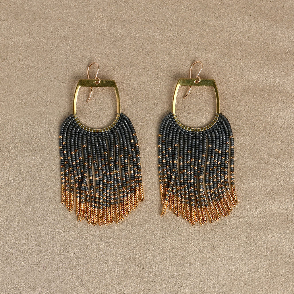Beaded Peacock Earrings
