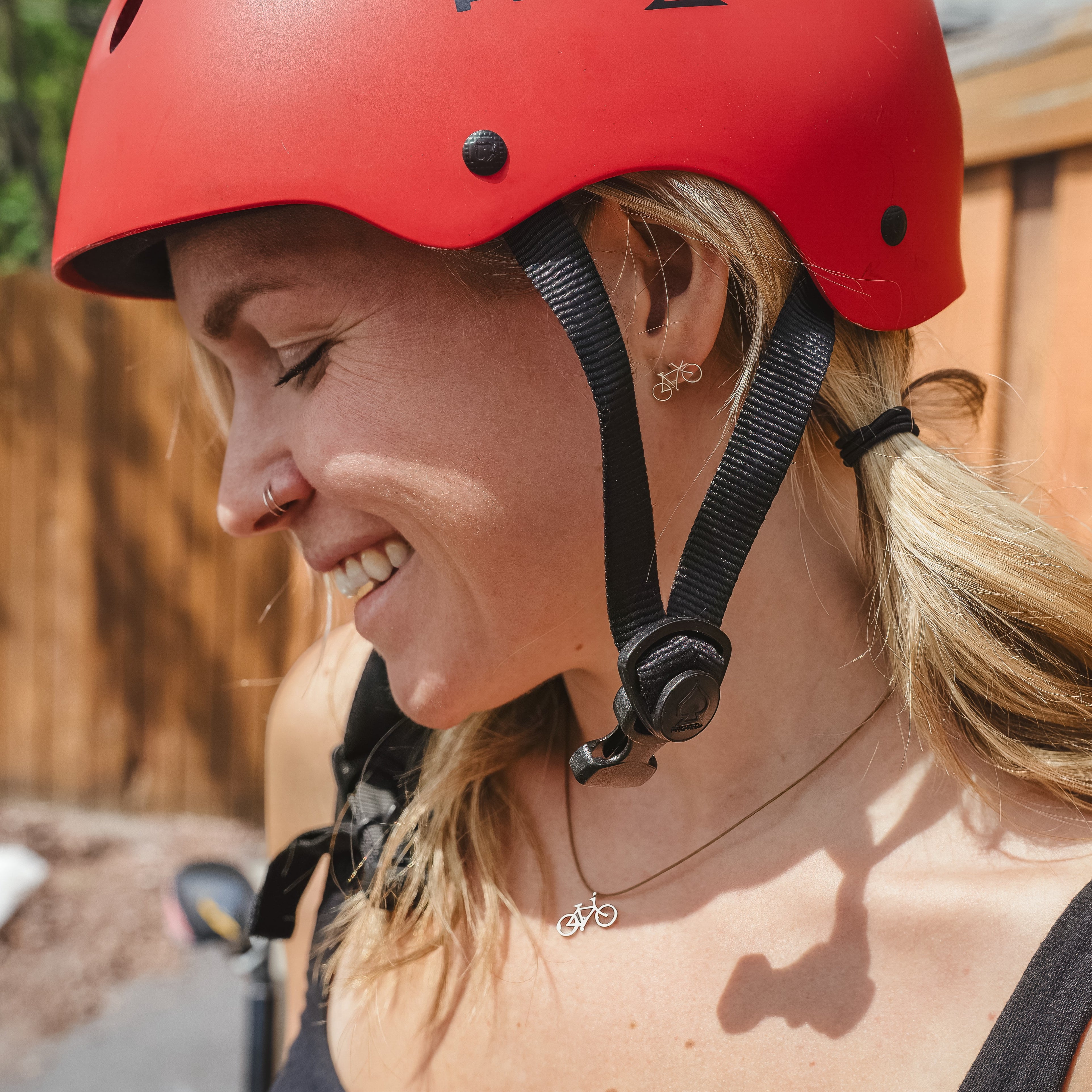 Tiny Charm Post Earrings - Bicycle