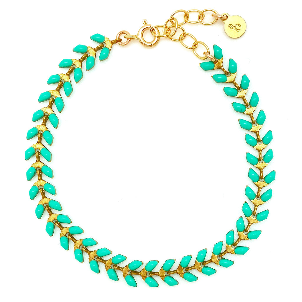 Enamel Cascade Bracelet - Aqua