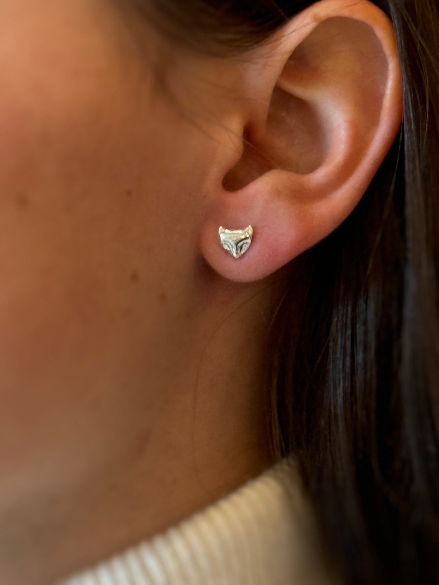 Tiny Charm Post Earrings - Fox