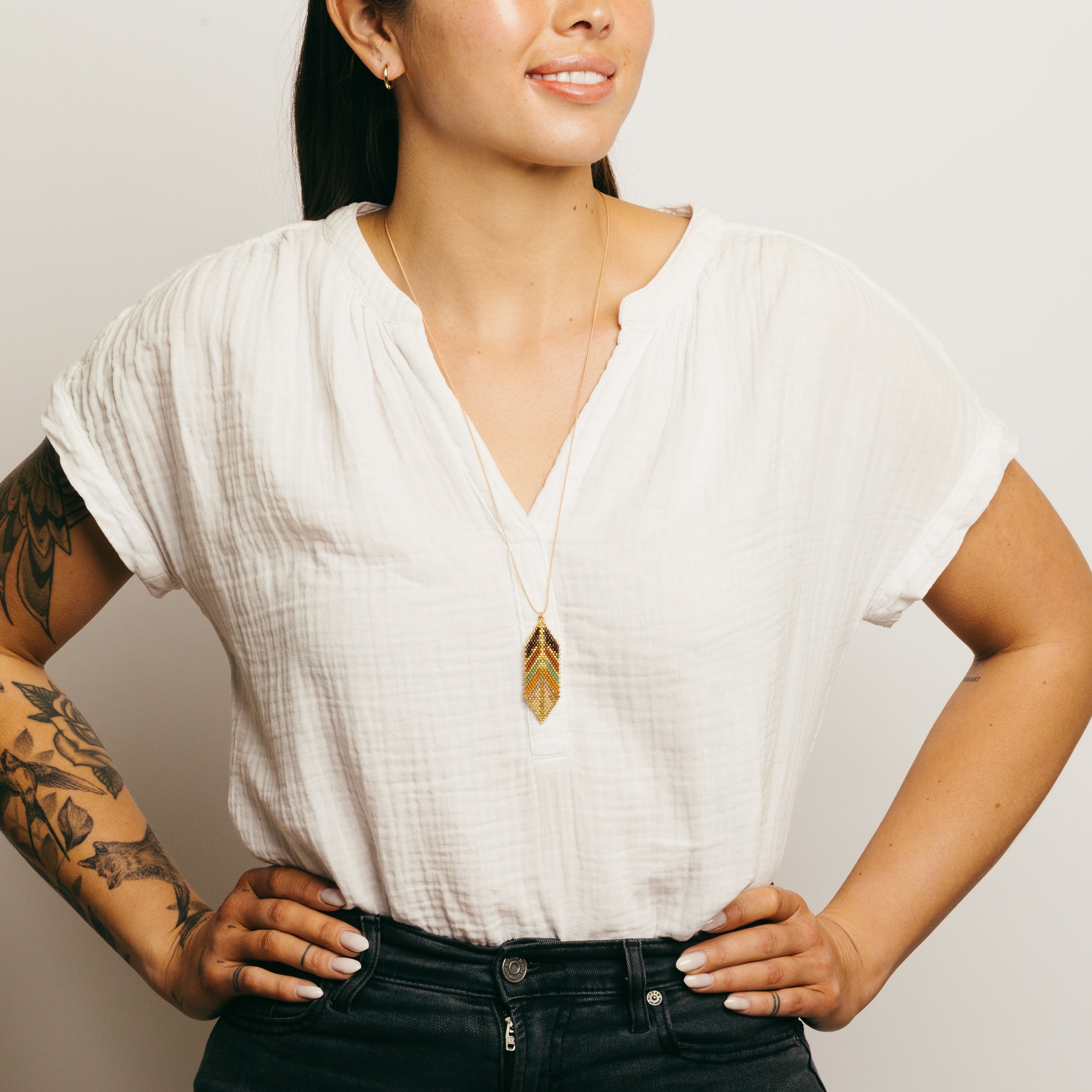 Ana Peregrina Large Pluma Necklace - Tierra