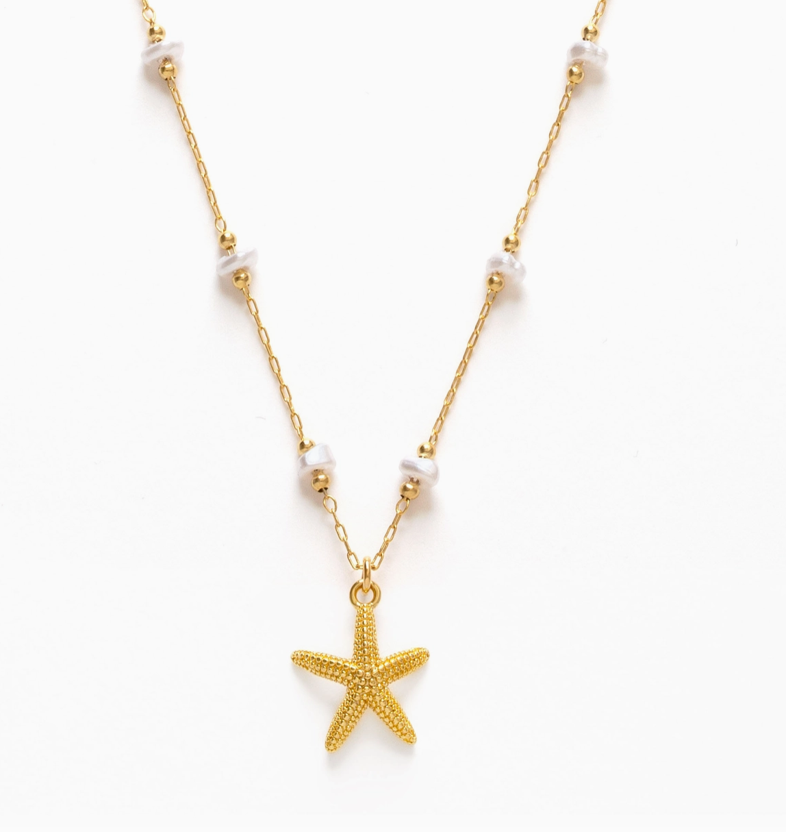 Starfish and Freshwater Pearl Necklace