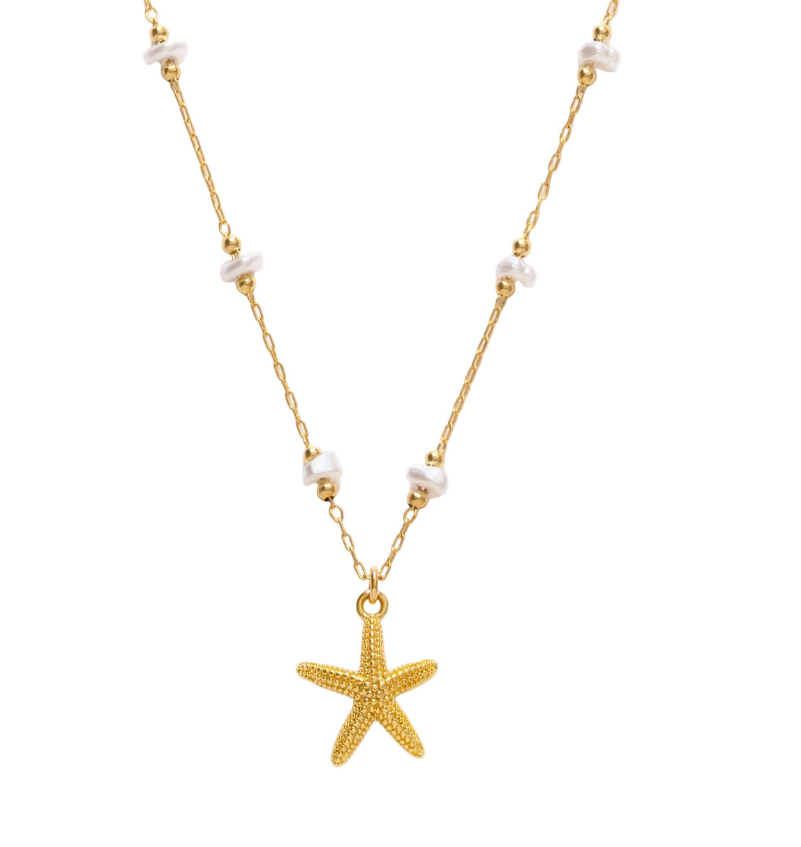 Starfish and Freshwater Pearl Necklace