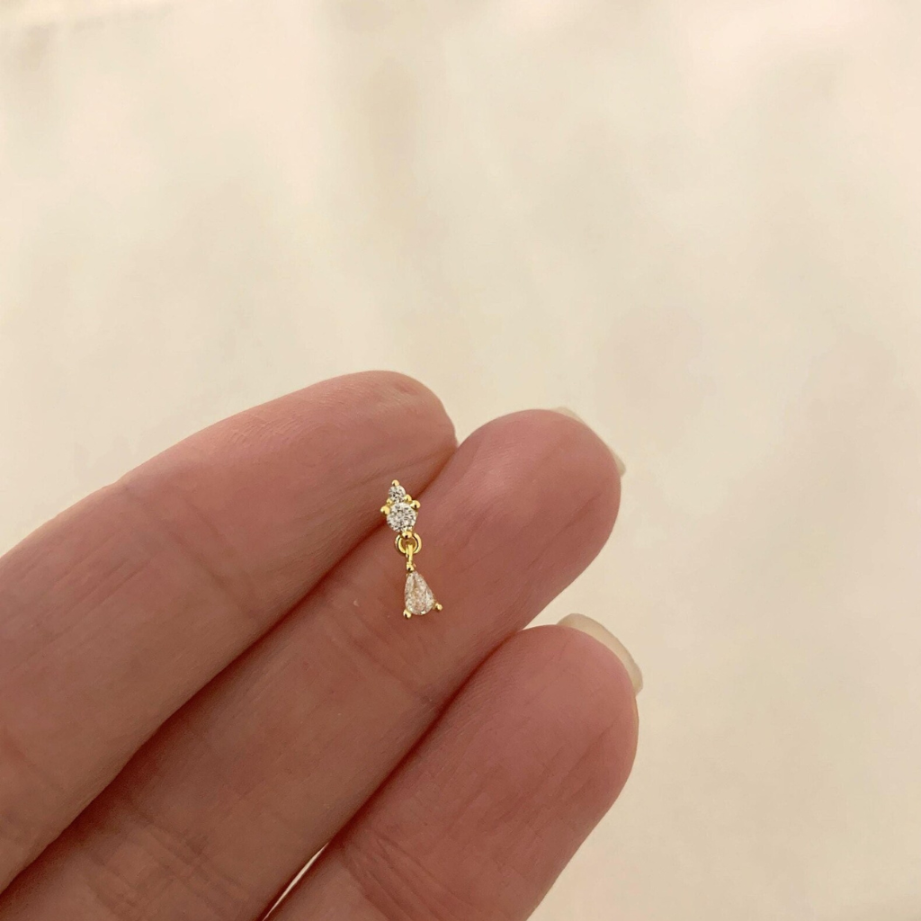 Main Character Single Earring - CZ Dangle Post