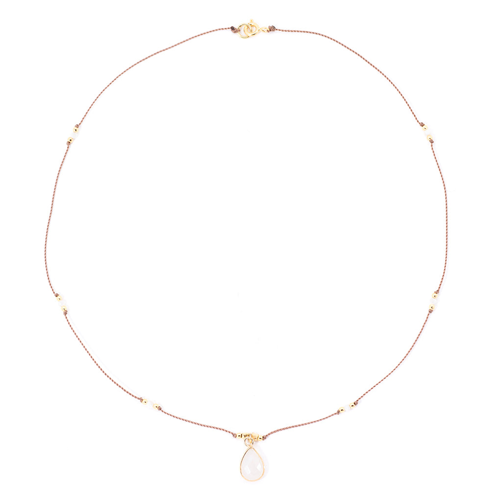 Gemstone Necklace - Rainbow Moonstone