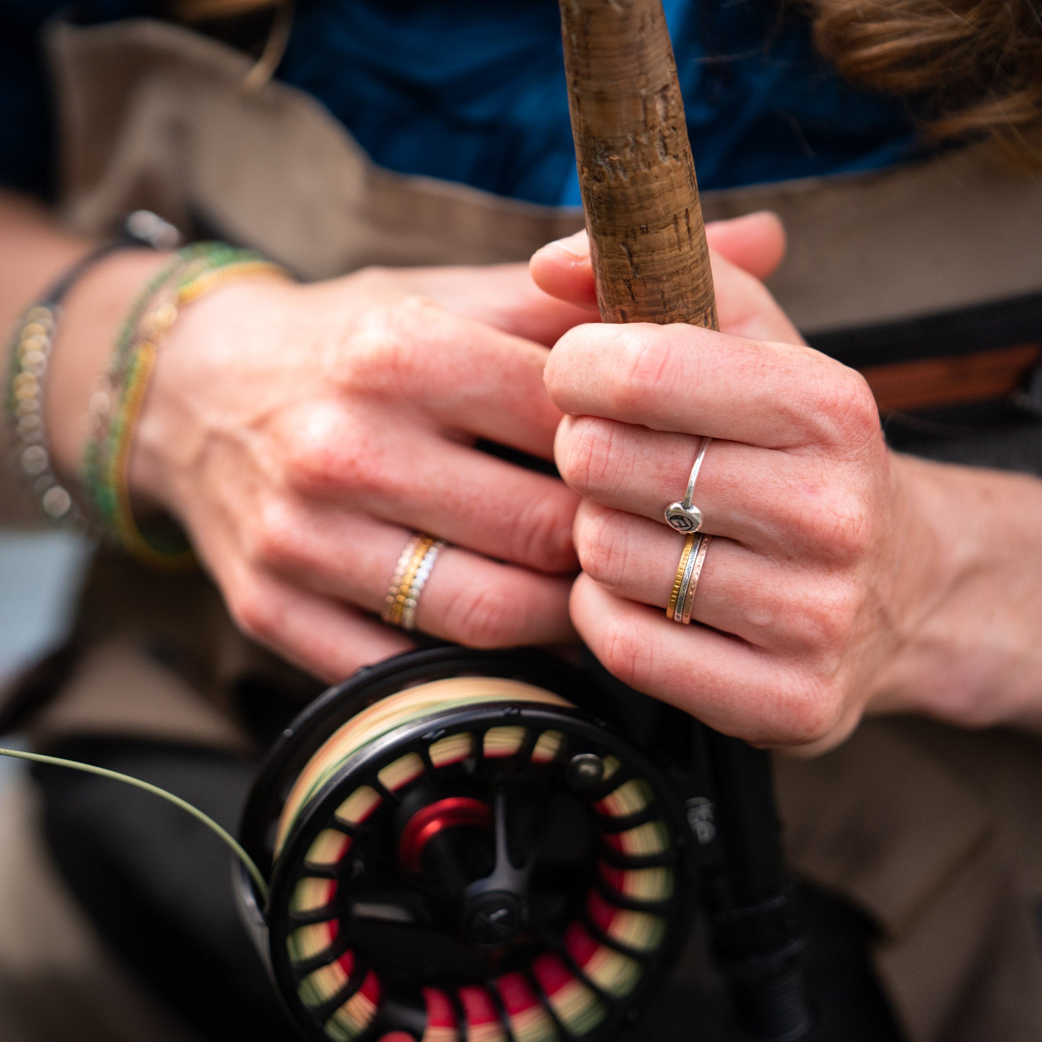 Our Tiny Charm Lotus ring is lightweight and strong, a Bronwen Jewelry staple for your active lifestyle