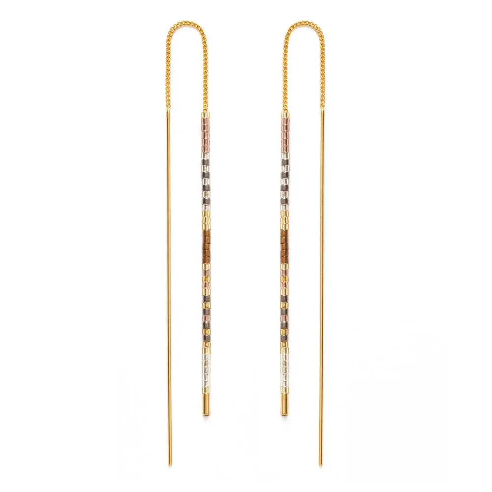 Miyuki Seed Bead Threader Earrings
