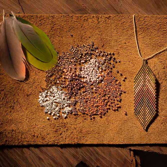 Ana Peregrina Large Pluma Necklace - Olive