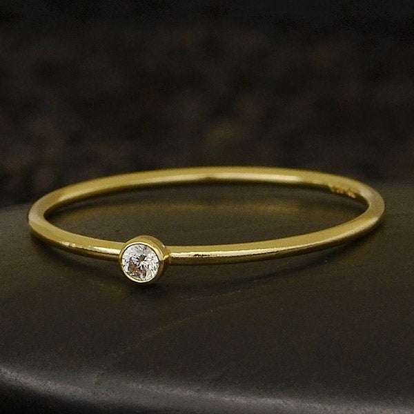 Final Sale - Stacking Birthstone Rings - Gold
