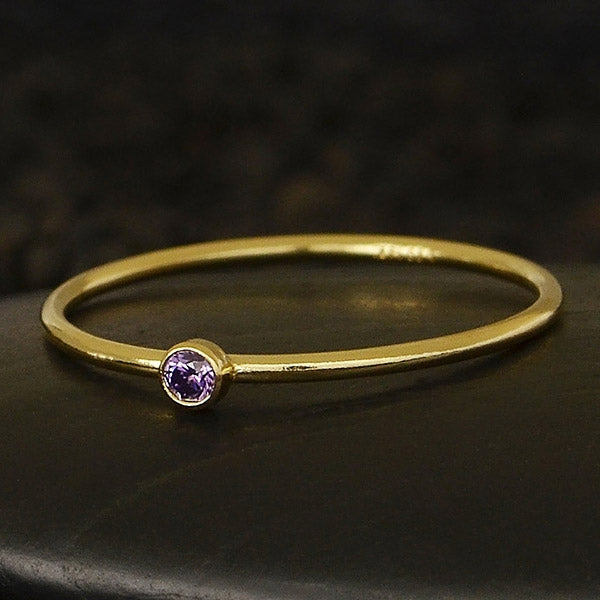 Final Sale - Stacking Birthstone Rings - Gold