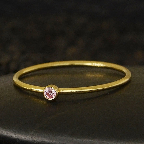 Final Sale - Stacking Birthstone Rings - Gold