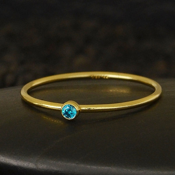 Final Sale - Stacking Birthstone Rings - Gold