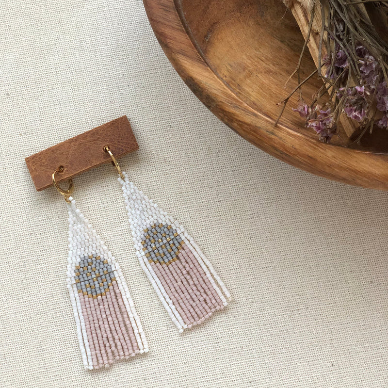 Ana Peregrina Sunrise Earrings - Dusty Pink