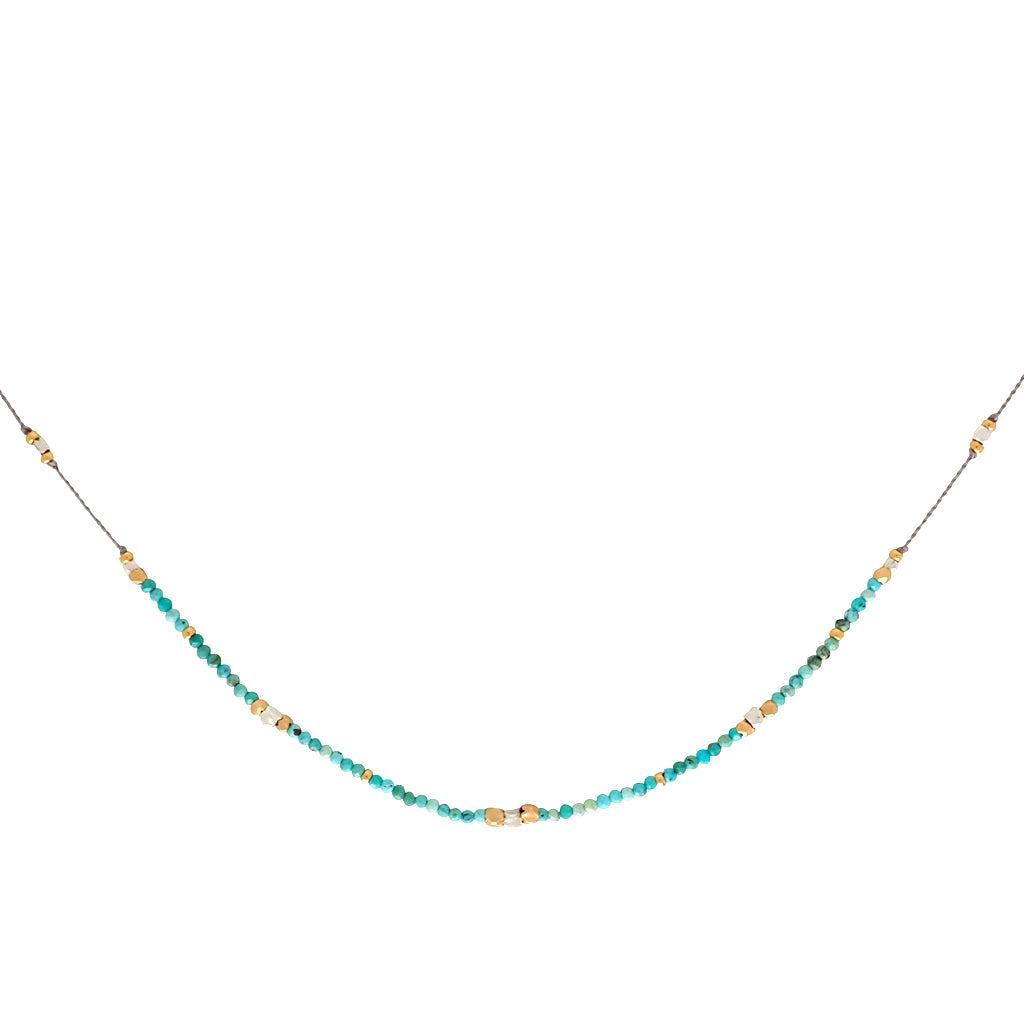 Journey necklaces are elegant and easy with tiny gemstones and mixed metals. Durable, delicate, decidedly Bronwen Jewelry.