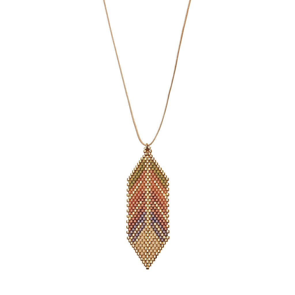 Ana Peregrina Large Pluma Necklace - Olive