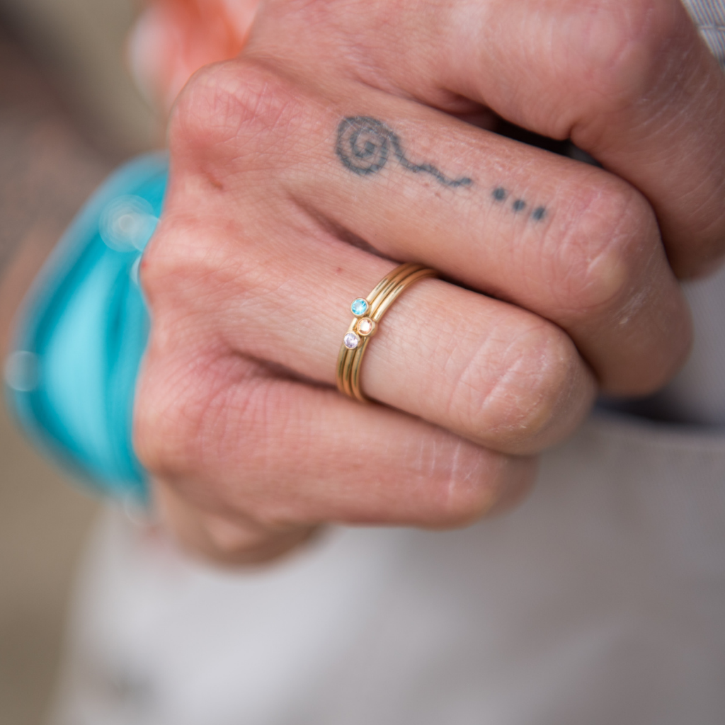 Final Sale - Stacking Birthstone Rings - Gold