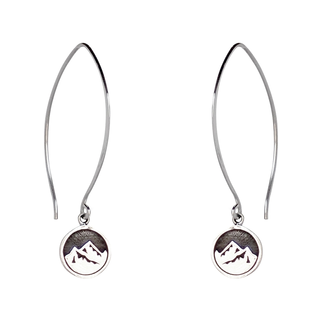 Mountain earrings are a Bronwen Jewelry must have. Cast in sterling silver, short or long, these are everyday active-chic