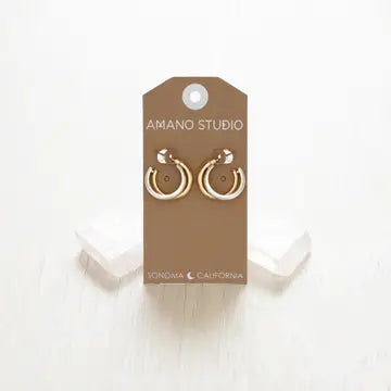 Mixed Metal Hoop Earrings