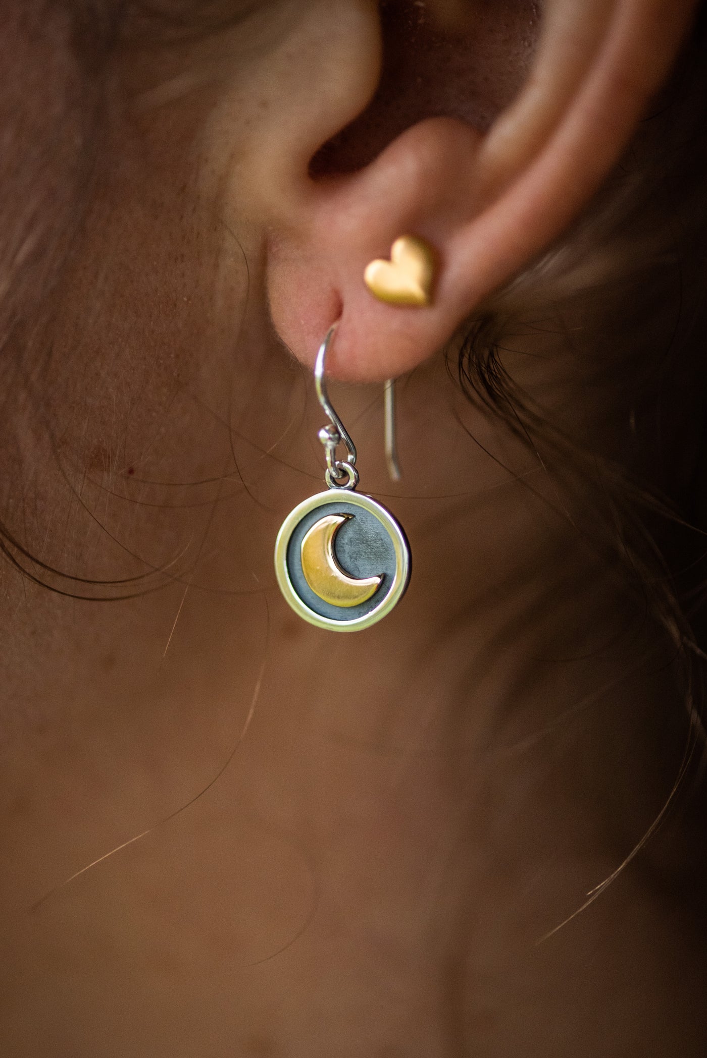 Active Charm Earrings - Crescent Moon