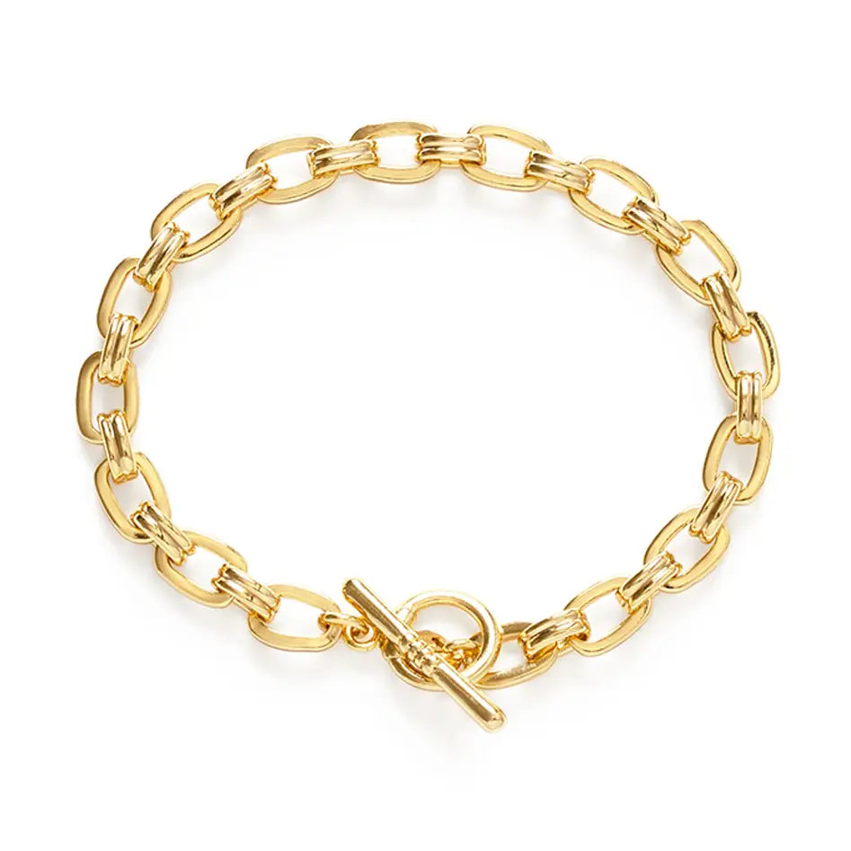 Chunky Link Chain Bracelet with Toggle Clasp