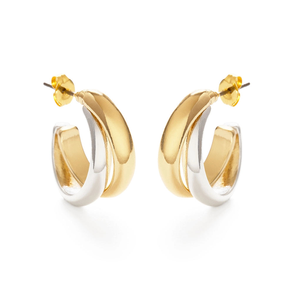 Mixed Metal Hoop Earrings