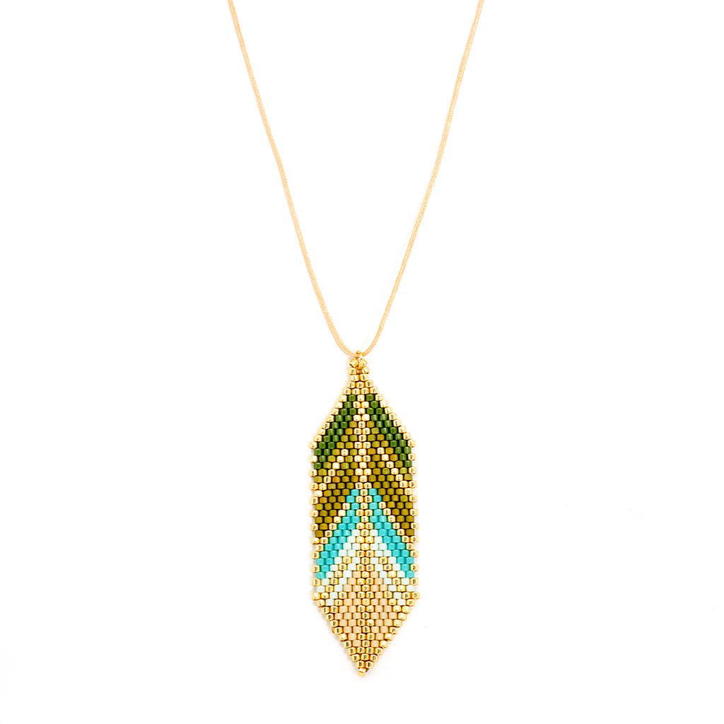 Ana Peregrina Large Pluma Necklace - Verde