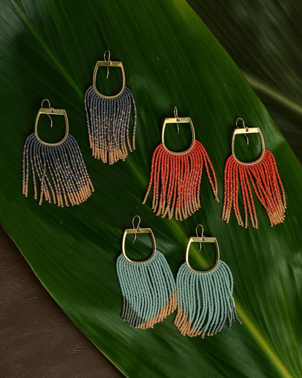 Beaded Peacock Earrings