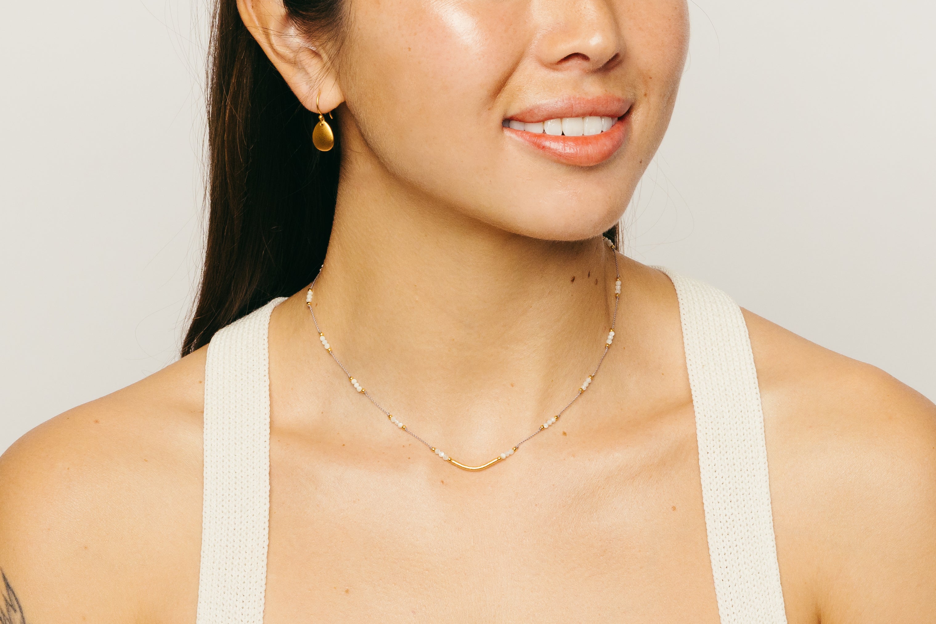 ☆Hei☆ crescendo pearl necklace HE24WINFW114XXFR Crescendo Necklace - Mother of Pearl
