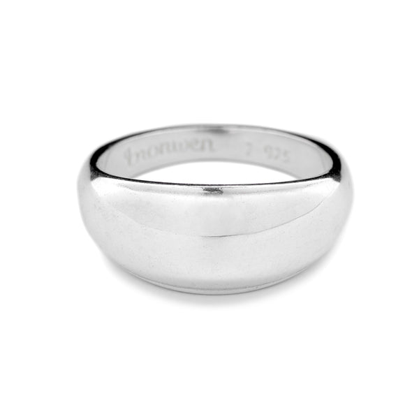 ヴィンテージ！Silver Round Dome リング Sterling Silver Dome Ring with Floral Etched Design Size 6