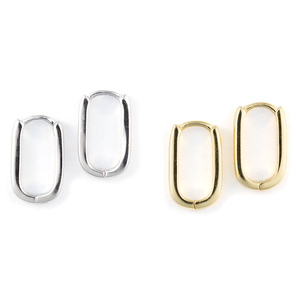 Paperclip Huggie Hoops
