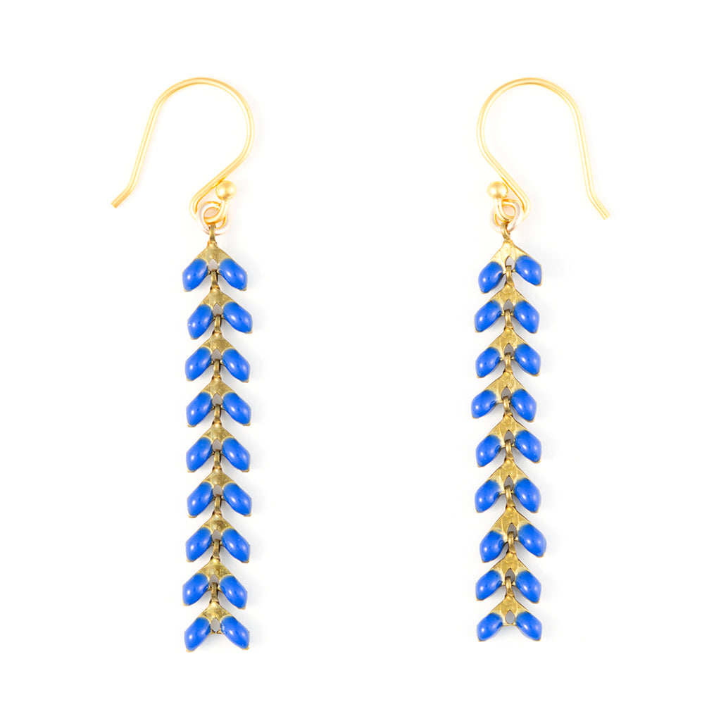 Enamel Cascade Earrings - Medium - Lapis