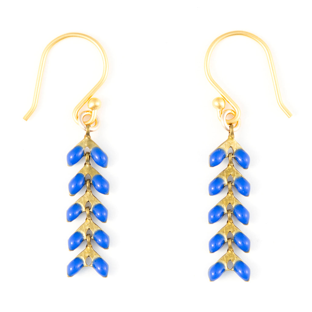 Enamel Cascade Earrings - Short - Lapis