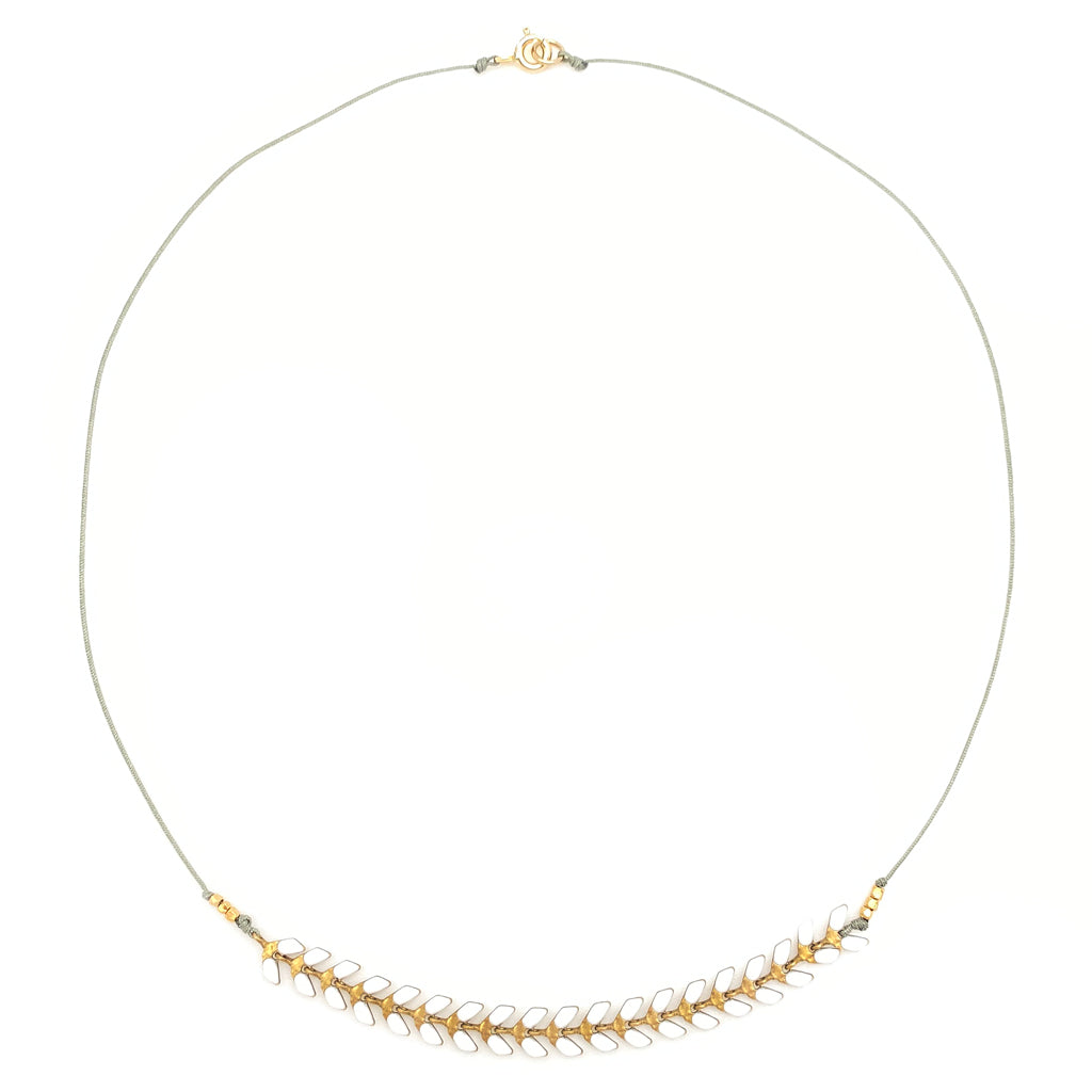 Enamel Cascade Necklace - White