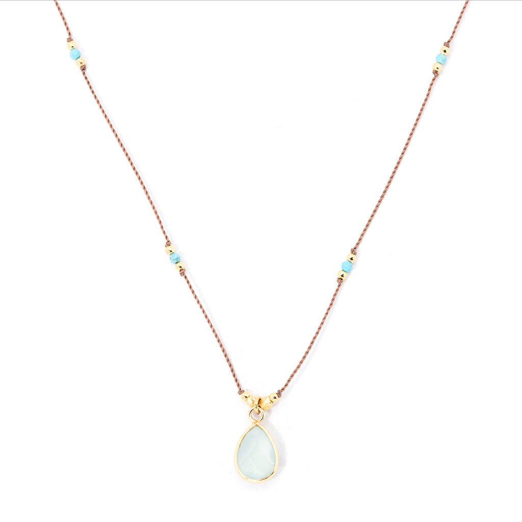 Gemstone Necklace - Aqua Chalcedony