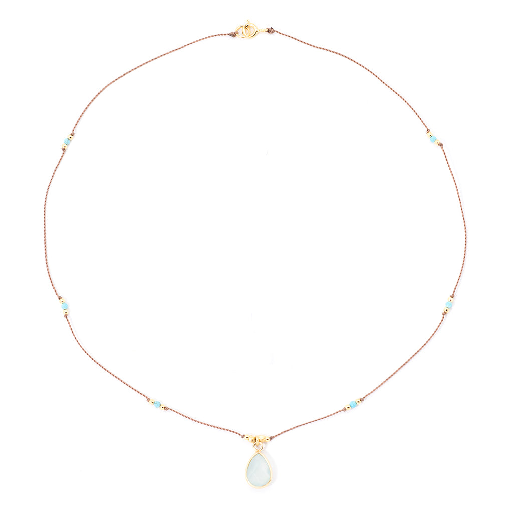 Gemstone Necklace - Aqua Chalcedony