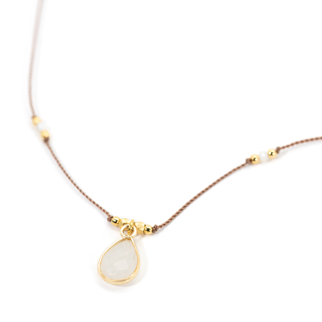 Gemstone Necklace - Rainbow Moonstone