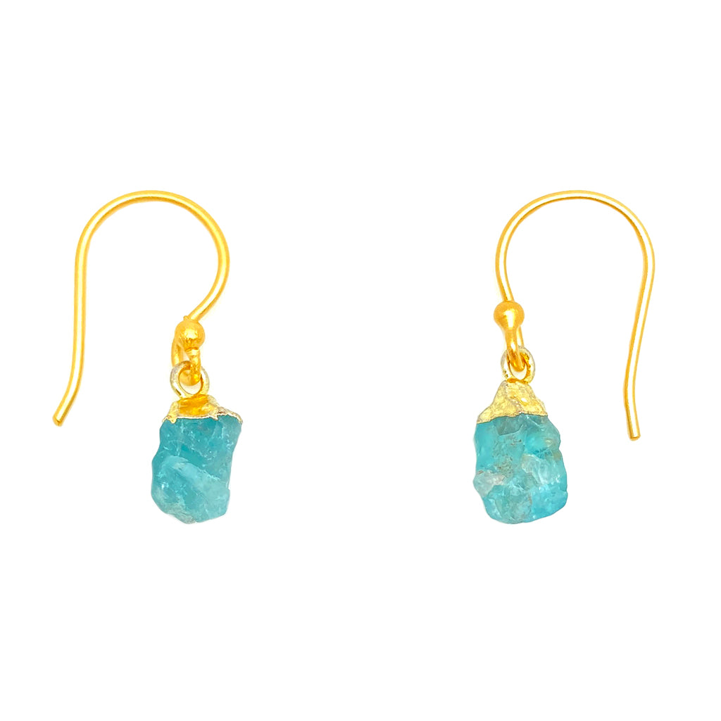 Gemstone Nugget Earrings - Apatite