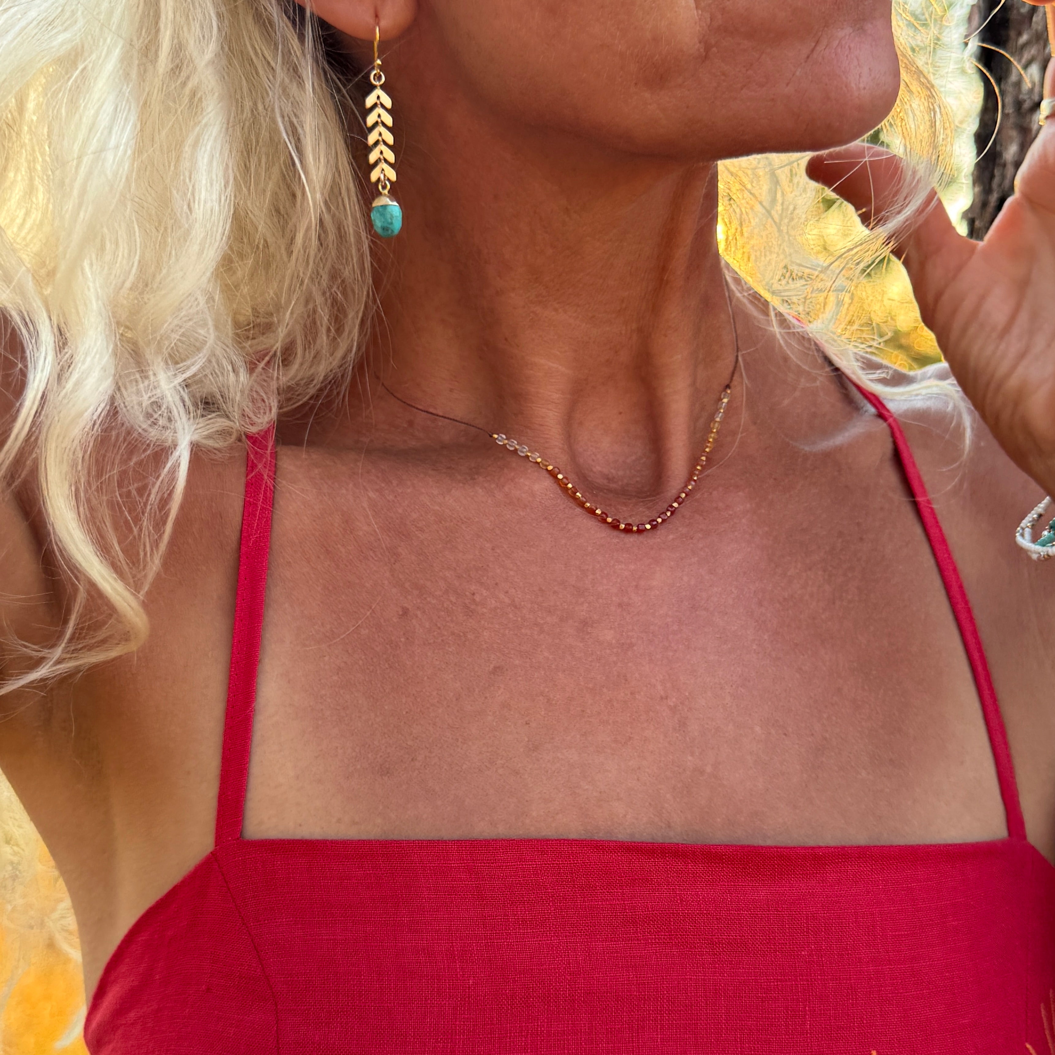 Gemstone Cascade Earrings