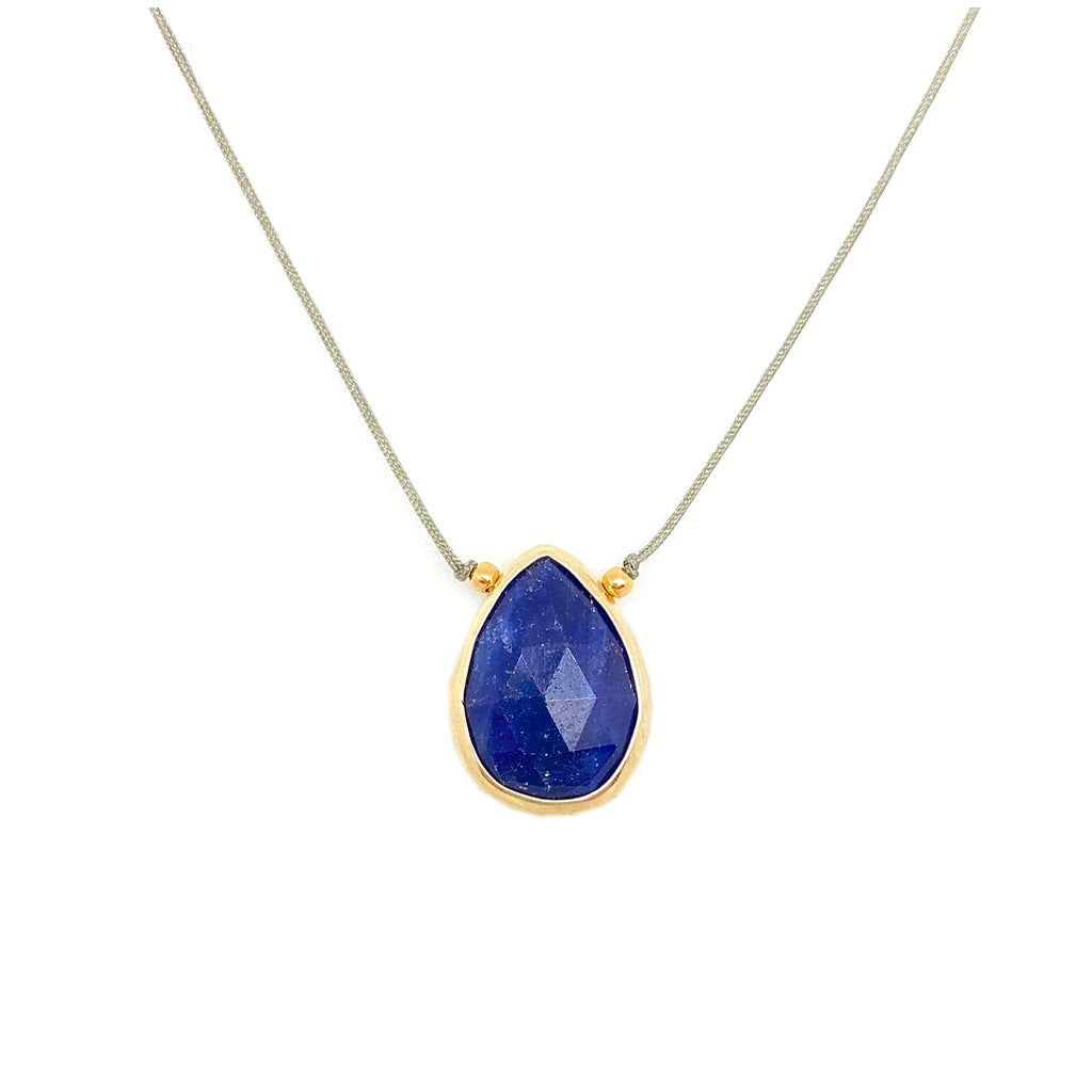 Limited Edition Gemstone Drop Necklace - Sapphire