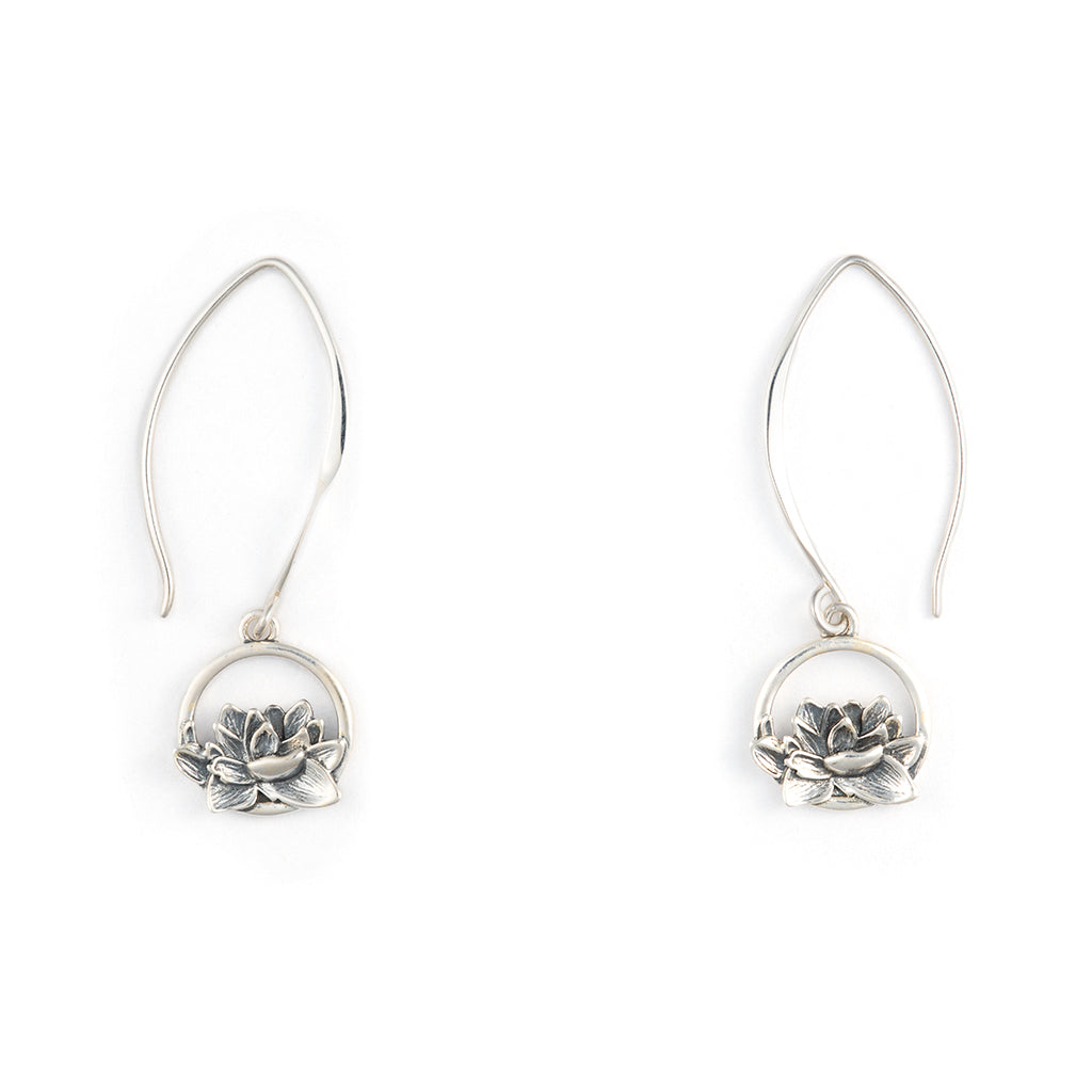 Open Lotus Earrings - Long