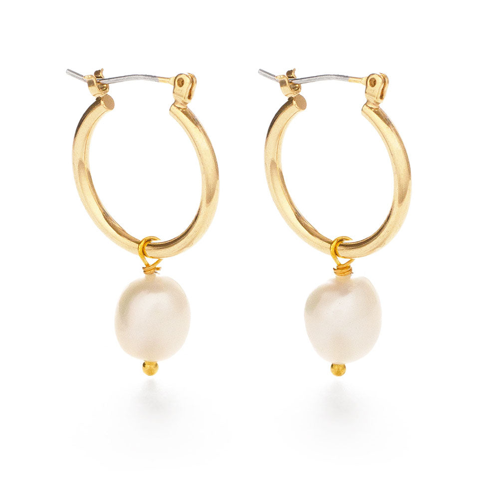 Pearl Hoop Earrings