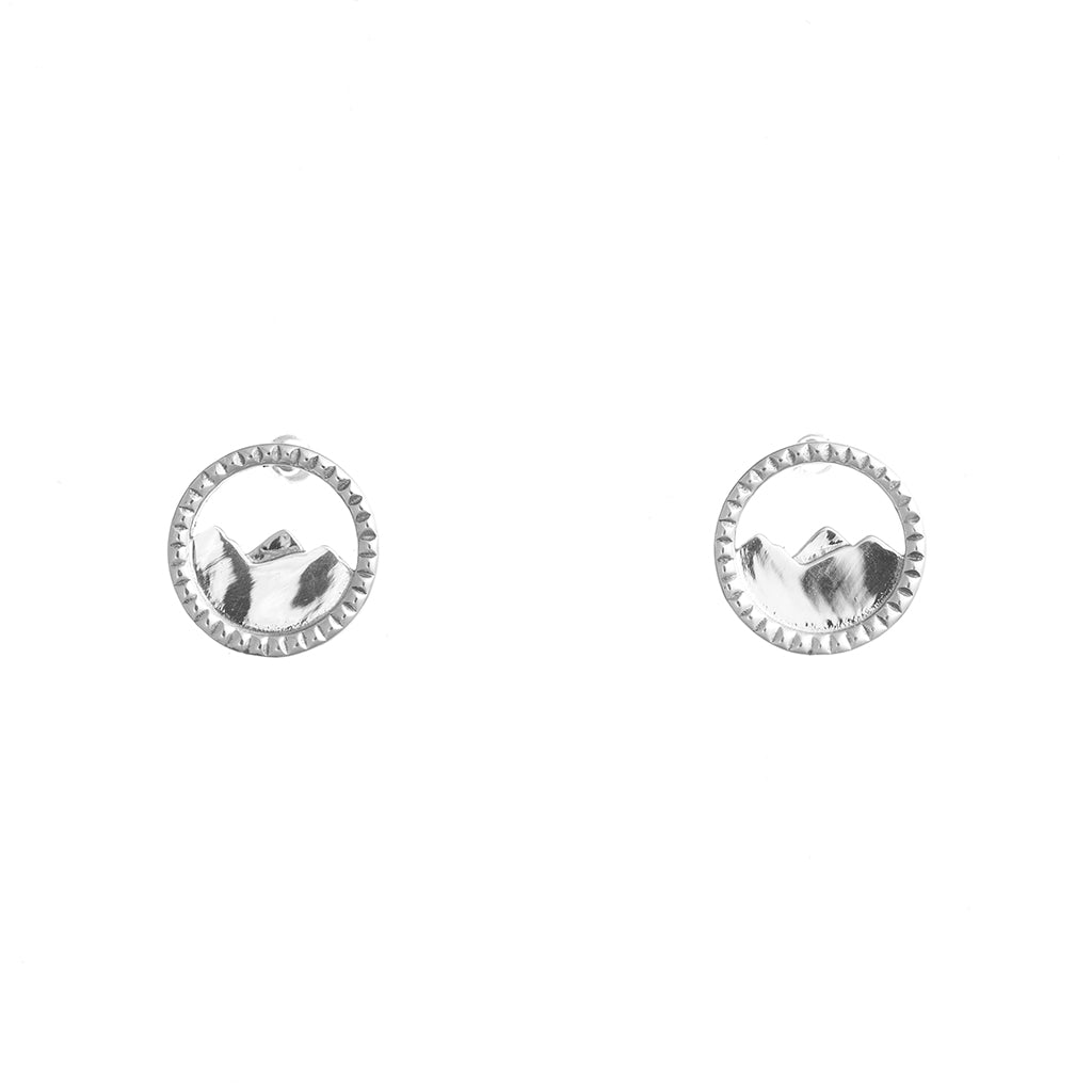Tiny Charm Post Earrings - Mountain Range