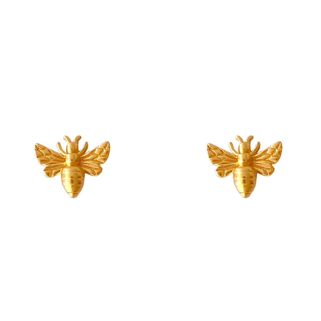 Tiny Charm Post Earrings - Honey Bee