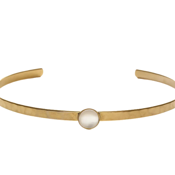 Mother of Pearl Hammered Cuff