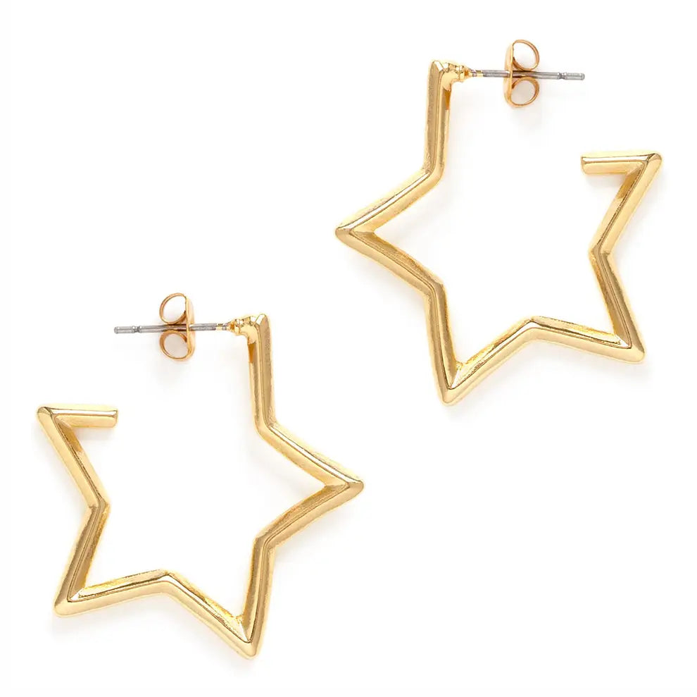 Star Hoop Earrings