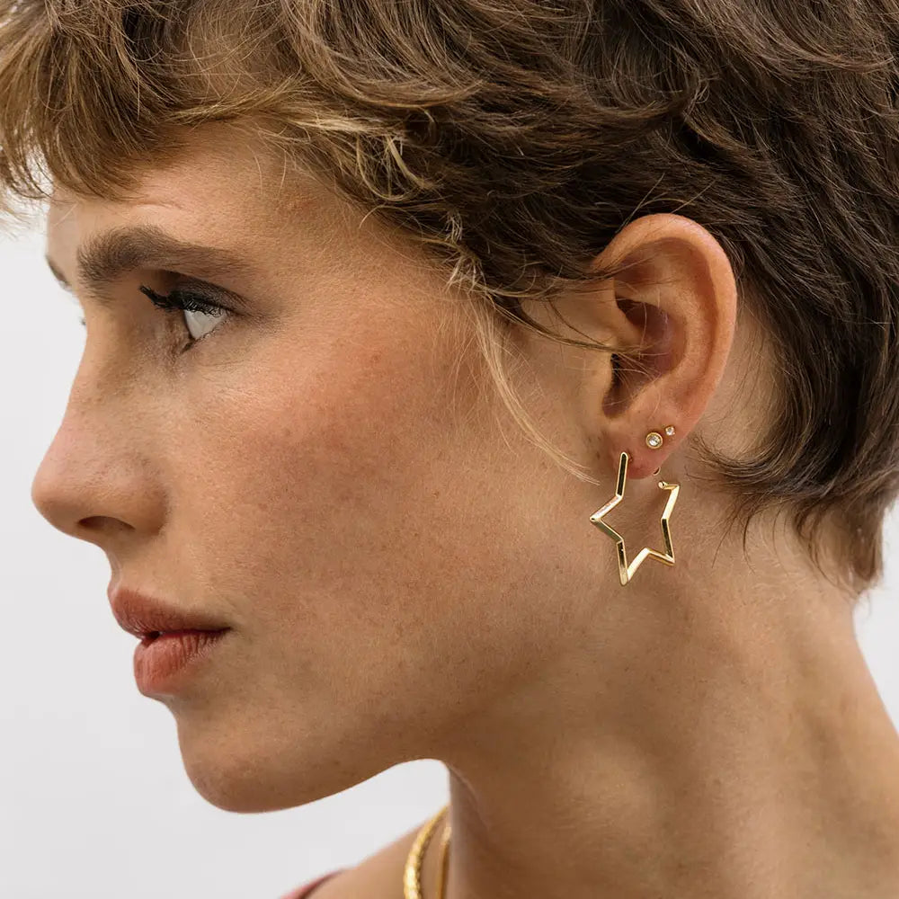 Star Hoop Earrings