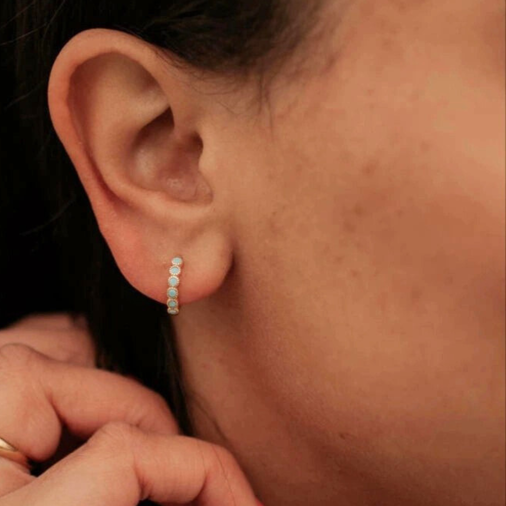 Main Character Single Earrings - Gabby Turquoise Hoop