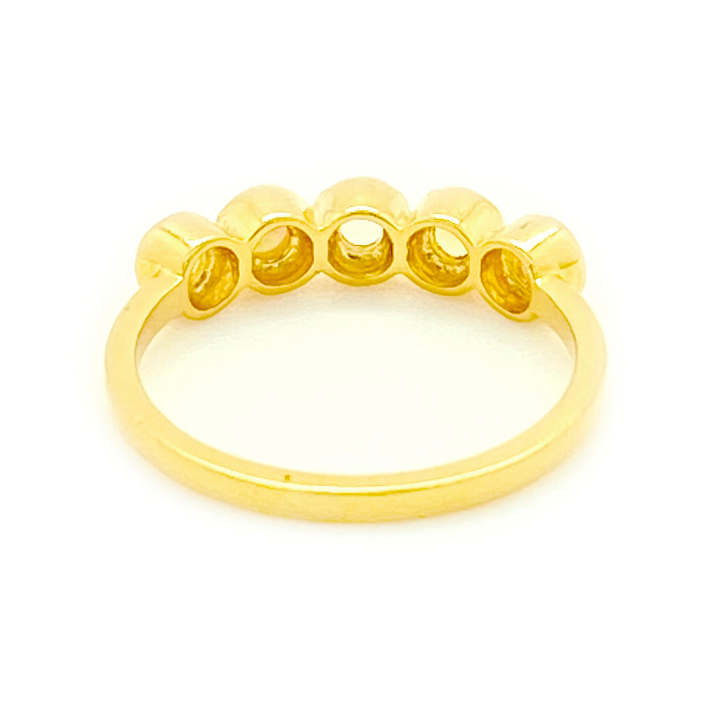5 Dot Opal 14k Solid Gold ring